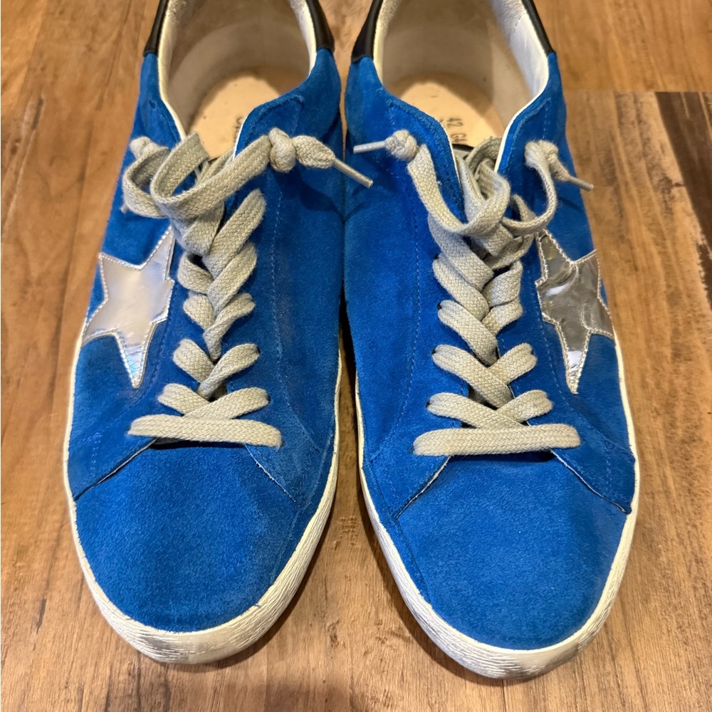 Golden Goose Blue Sneakers with Black Heel silver star rare color combo men’s